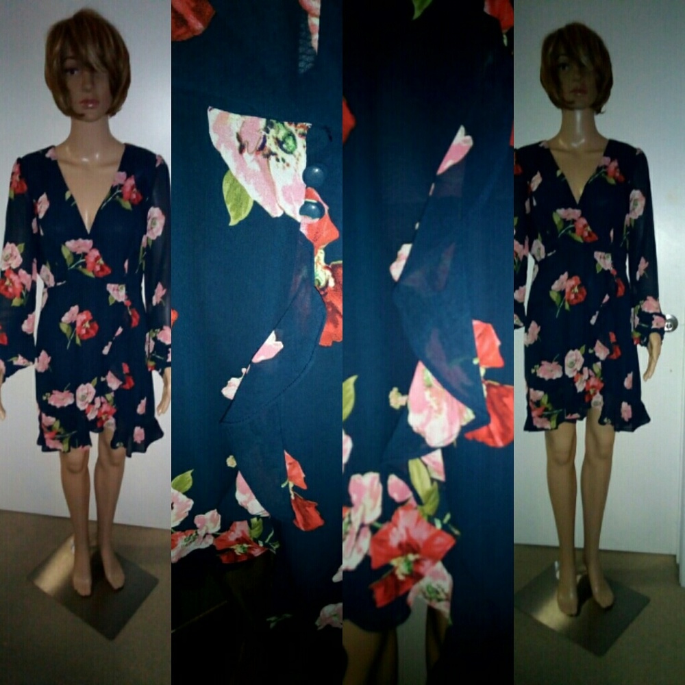 Navy Floral Dress